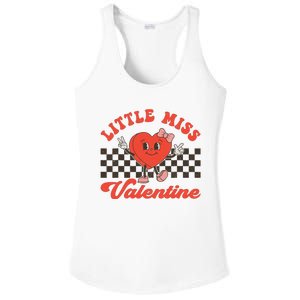 Retro Groovy Little Miss Valentine Love Vibes Ladies PosiCharge Competitor Racerback Tank