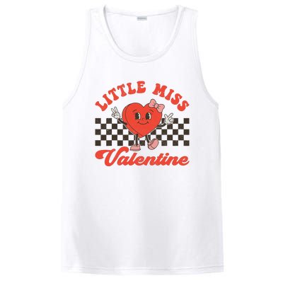 Retro Groovy Little Miss Valentine Love Vibes PosiCharge Competitor Tank