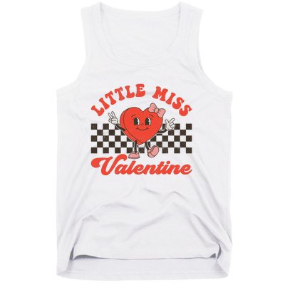 Retro Groovy Little Miss Valentine Love Vibes Tank Top