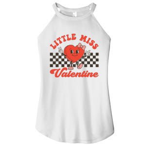 Retro Groovy Little Miss Valentine Love Vibes Women's Perfect Tri Rocker Tank