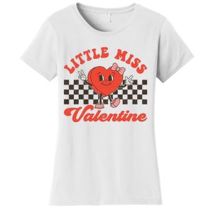 Retro Groovy Little Miss Valentine Love Vibes Women's T-Shirt