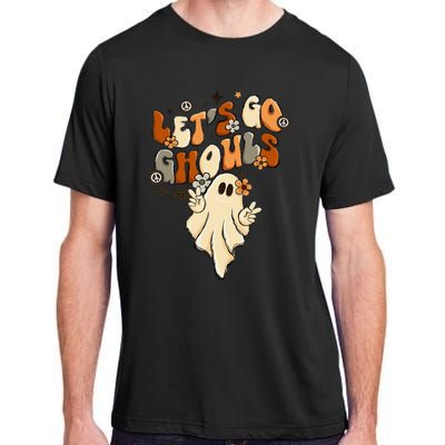 Retro Groovy Lets Go Ghouls Halloween Ghost Adult ChromaSoft Performance T-Shirt