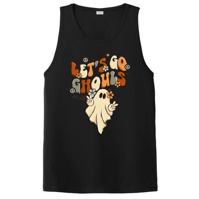 Retro Groovy Lets Go Ghouls Halloween Ghost PosiCharge Competitor Tank