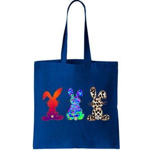 Rainbow Gradient Leopard Cheetah Easter Bunnies Happy Easter Funny Gift Tote Bag