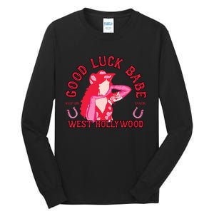 Retro Good Luck Babe Western Cowgirl Pony Club Disco Tall Long Sleeve T-Shirt