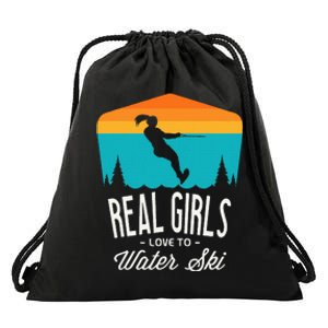 Real Girl Love To Water Ski Water Skiier Drawstring Bag