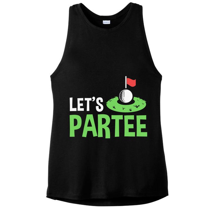 Retro Golf League Gift Pun Lets Partee Vintage Ladies PosiCharge Tri-Blend Wicking Tank