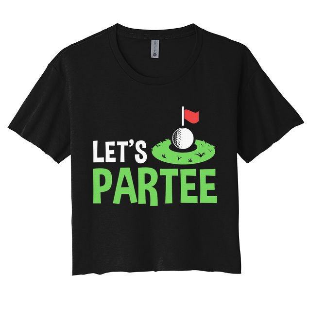 Retro Golf League Gift Pun Lets Partee Vintage Crop Top