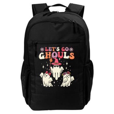 Retro Groovy Let's Go Ghouls Halloween Ghost Outfit Costume Daily Commute Backpack