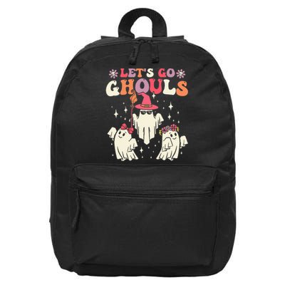 Retro Groovy Let's Go Ghouls Halloween Ghost Outfit Costume 16 in Basic Backpack