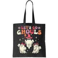 Retro Groovy Let's Go Ghouls Halloween Ghost Outfit Costume Tote Bag