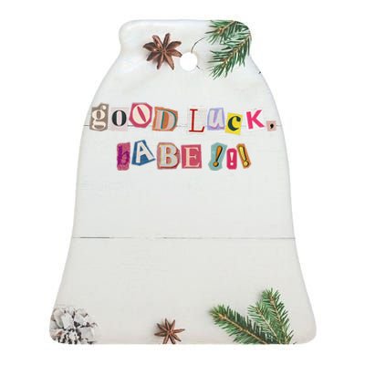 Retro Good Luck Babe Pin.K Cow Ceramic Bell Ornament