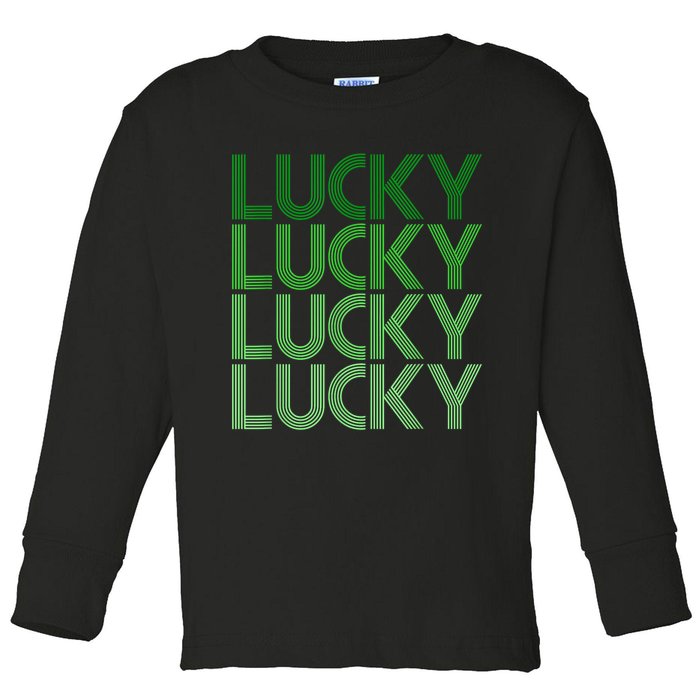 Retro Green Lucky Design For St. Particks Day Toddler Long Sleeve Shirt