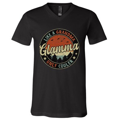 Retro Glamma Like A Grandma Only Cooler Mother's Day V-Neck T-Shirt