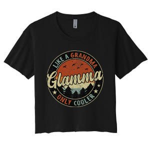 Retro Glamma Like A Grandma Only Cooler Mother's Day Women's Crop Top Tee