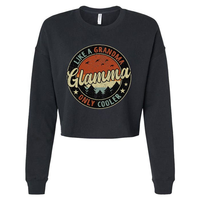 Retro Glamma Like A Grandma Only Cooler Mother's Day Cropped Pullover Crew