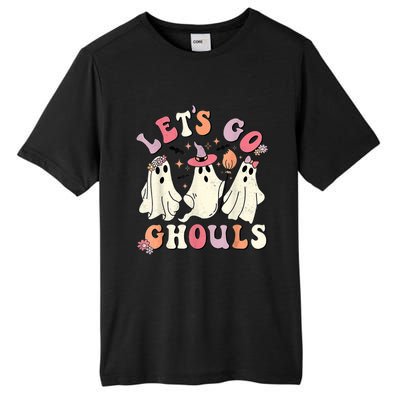 Retro Groovy Let's Go Ghouls Halloween Ghost Outfit Costume Gift Tall Fusion ChromaSoft Performance T-Shirt