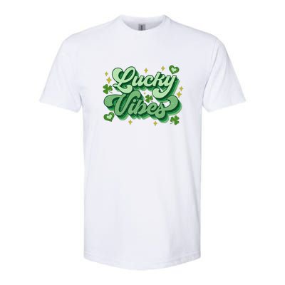 Retro Groovy Lucky Vibes Funny St. Patrick's Day Clothes Softstyle® CVC T-Shirt