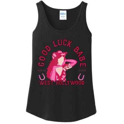 Retro Good Luck Babe Western Cowgirl Pony Club Disco Gift Ladies Essential Tank