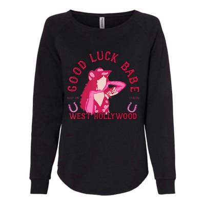 Retro Good Luck Babe Western Cowgirl Pony Club Disco Gift Womens California Wash Sweatshirt