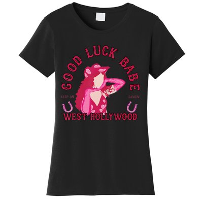 Retro Good Luck Babe Western Cowgirl Pony Club Disco Gift Women's T-Shirt