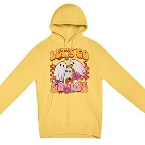 Retro Groovy Lets Go Ghouls Halloween Ghost Costumes Funny Gift Cool Gift Premium Pullover Hoodie