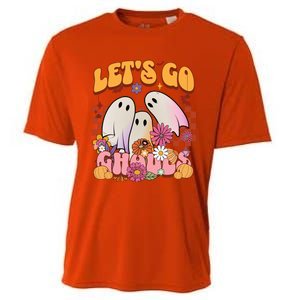 Retro Groovy Lets Go Ghouls Halloween Ghost Costumes Funny Gift Cool Gift Cooling Performance Crew T-Shirt