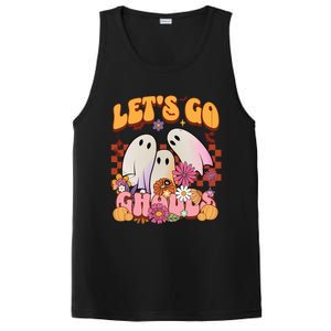 Retro Groovy Lets Go Ghouls Halloween Ghost Costumes Funny Gift Cool Gift PosiCharge Competitor Tank