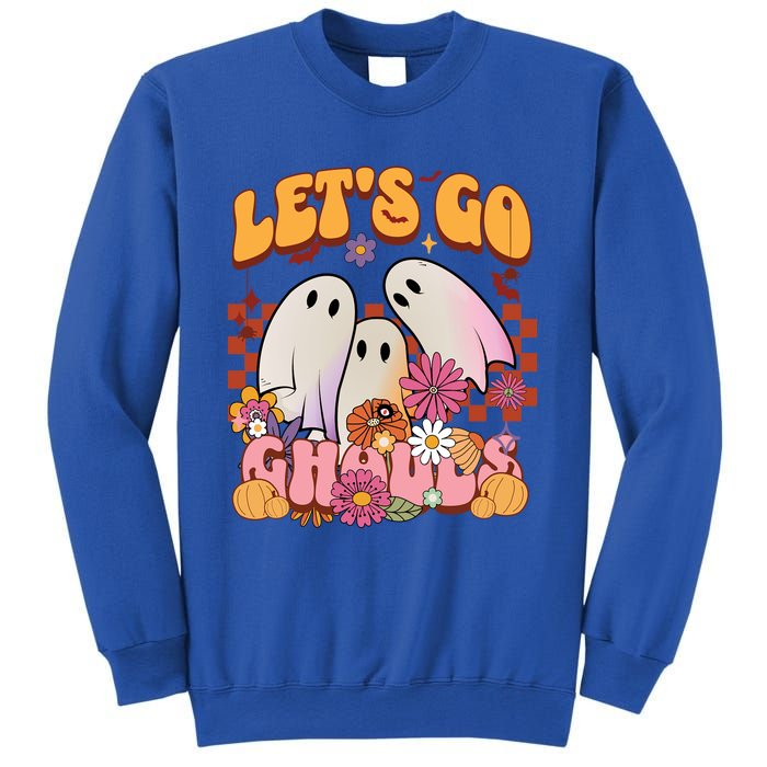 Retro Groovy Lets Go Ghouls Halloween Ghost Costumes Funny Gift Cool Gift Sweatshirt