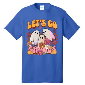 Retro Groovy Lets Go Ghouls Halloween Ghost Costumes Funny Gift Cool Gift Tall T-Shirt