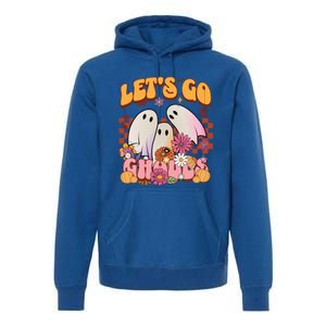 Retro Groovy Lets Go Ghouls Halloween Ghost Costumes Funny Gift Cool Gift Premium Hoodie