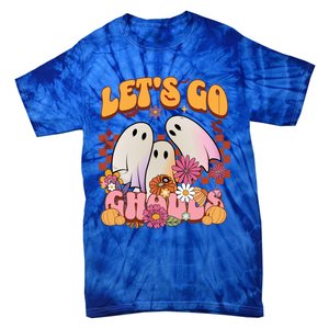 Retro Groovy Lets Go Ghouls Halloween Ghost Costumes Funny Gift Cool Gift Tie-Dye T-Shirt