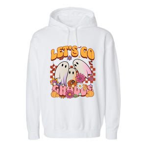 Retro Groovy Lets Go Ghouls Halloween Ghost Costumes Funny Gift Cool Gift Garment-Dyed Fleece Hoodie