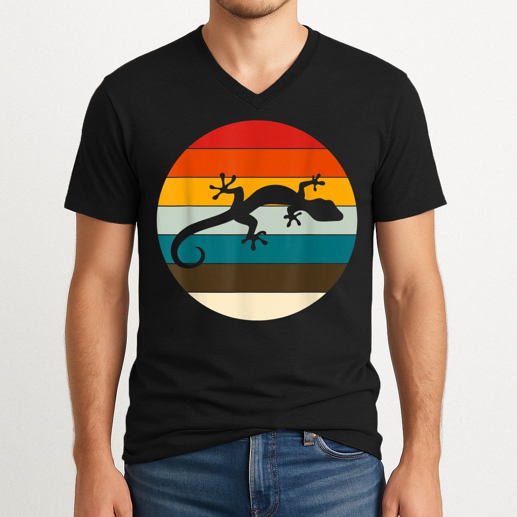 Retile Gecko Lizard Gecko V-Neck T-Shirt