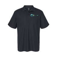 retro Guitar Lake Reflections Night Sky and Moon Softstyle Adult Sport Polo