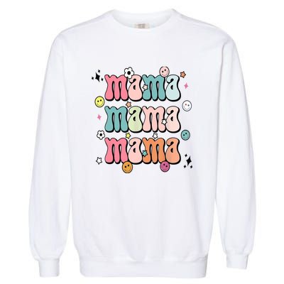 Retro Groovy Mama Matching Family Mother's Day Party Garment-Dyed Sweatshirt