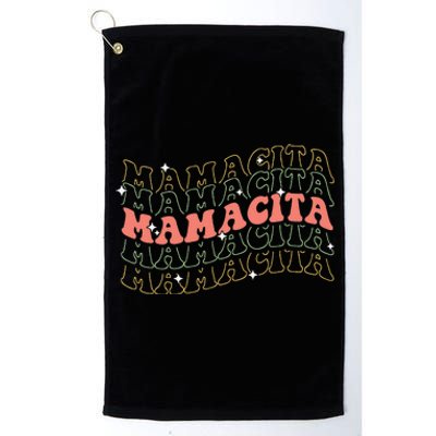 Retro Groovy Mamacita Mexican Mom Mothers Day Cinco De Mayo Platinum Collection Golf Towel