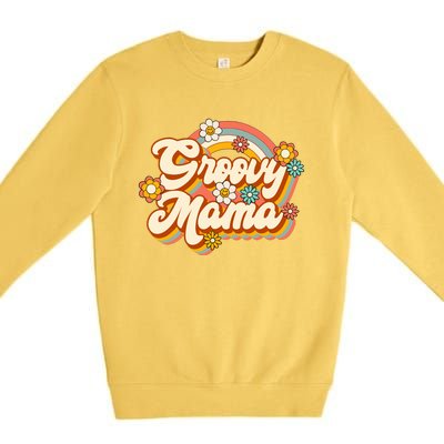 Retro Groovy Mama Family Birthday 60s 70s Hippie Costume Premium Crewneck Sweatshirt