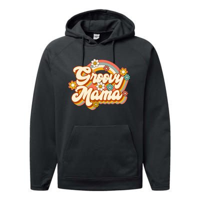 Retro Groovy Mama Family Birthday 60s 70s Hippie Costume Performance Fleece Hoodie