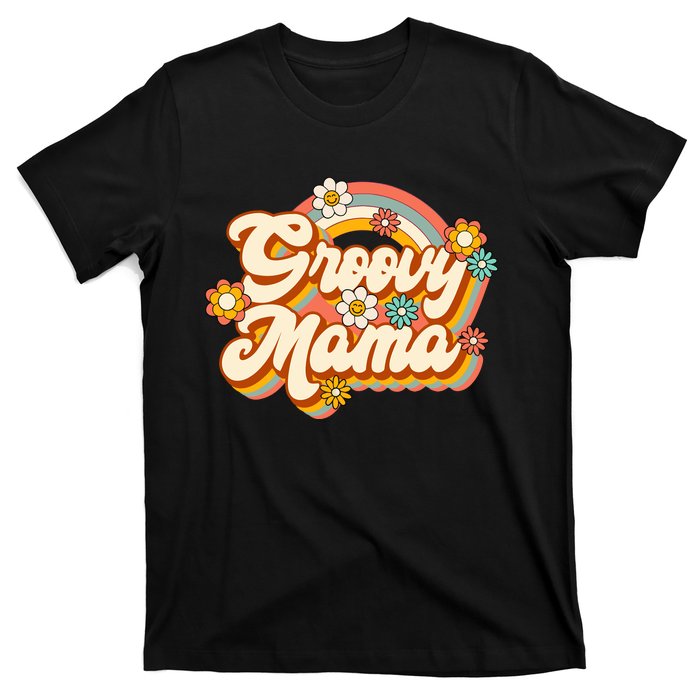 Retro Groovy Mama Family Birthday 60s 70s Hippie Costume T-Shirt