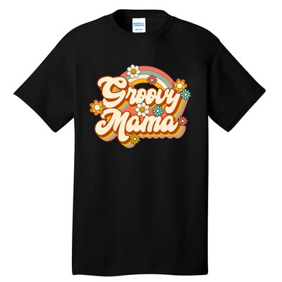 Retro Groovy Mama Family Birthday 60s 70s Hippie Costume Tall T-Shirt