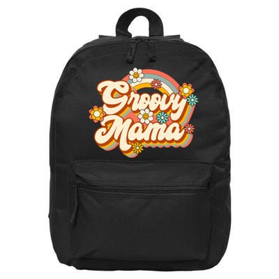 Retro Groovy Mama Family Birthday 60s 70s Hippie Costume 16 in Basic Backpack