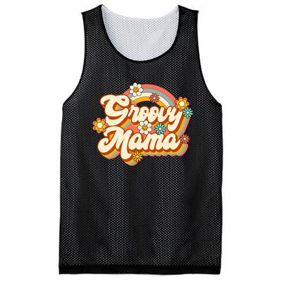 Retro Groovy Mama Family Birthday 60s 70s Hippie Costume Mesh Reversible Basketball Jersey Tank