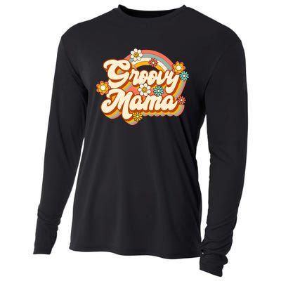 Retro Groovy Mama Family Birthday 60s 70s Hippie Costume Cooling Performance Long Sleeve Crew