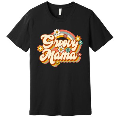 Retro Groovy Mama Family Birthday 60s 70s Hippie Costume Premium T-Shirt