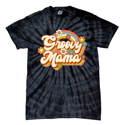 Retro Groovy Mama Family Birthday 60s 70s Hippie Costume Tie-Dye T-Shirt