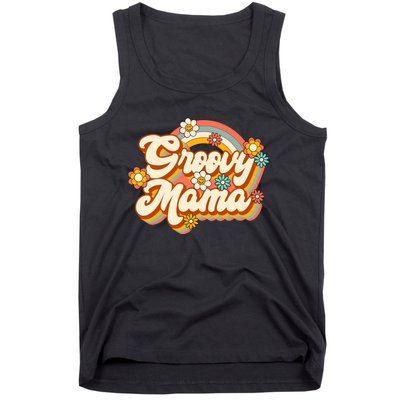 Retro Groovy Mama Family Birthday 60s 70s Hippie Costume Tank Top