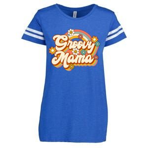 Retro Groovy Mama Family Birthday 60s 70s Hippie Costume Enza Ladies Jersey Football T-Shirt