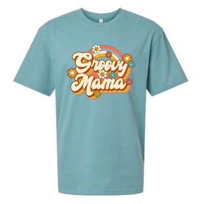 Retro Groovy Mama Family Birthday 60s 70s Hippie Costume Sueded Cloud Jersey T-Shirt