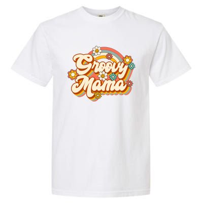 Retro Groovy Mama Family Birthday 60s 70s Hippie Costume Garment-Dyed Heavyweight T-Shirt